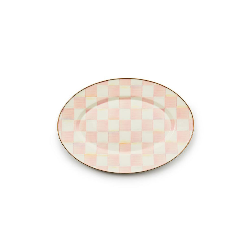 Mackenzie-Childs Rosy Check Small Oval Platter