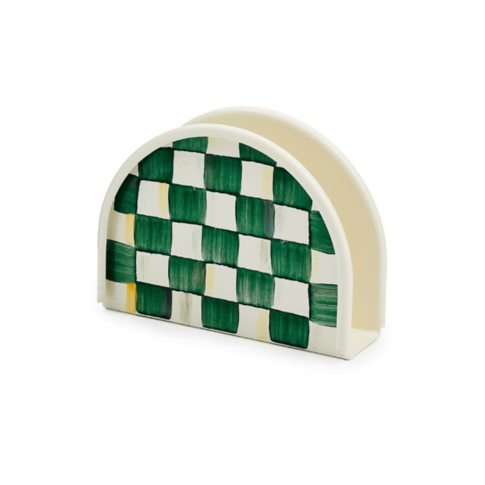 Check Enamel Napkin Holder