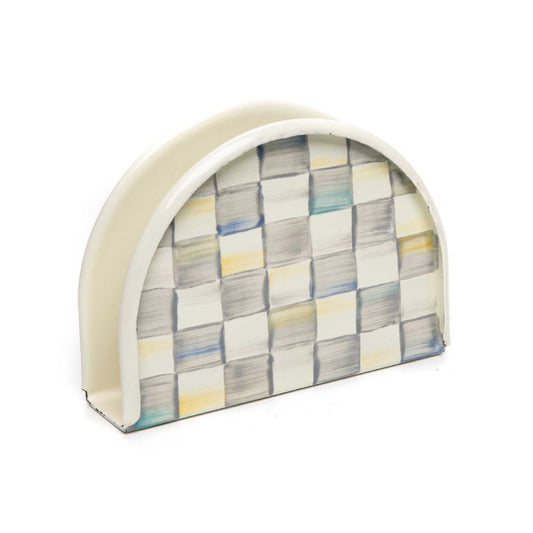 MacKenzie-Childs Sterling Check Enamel Napkin Holder