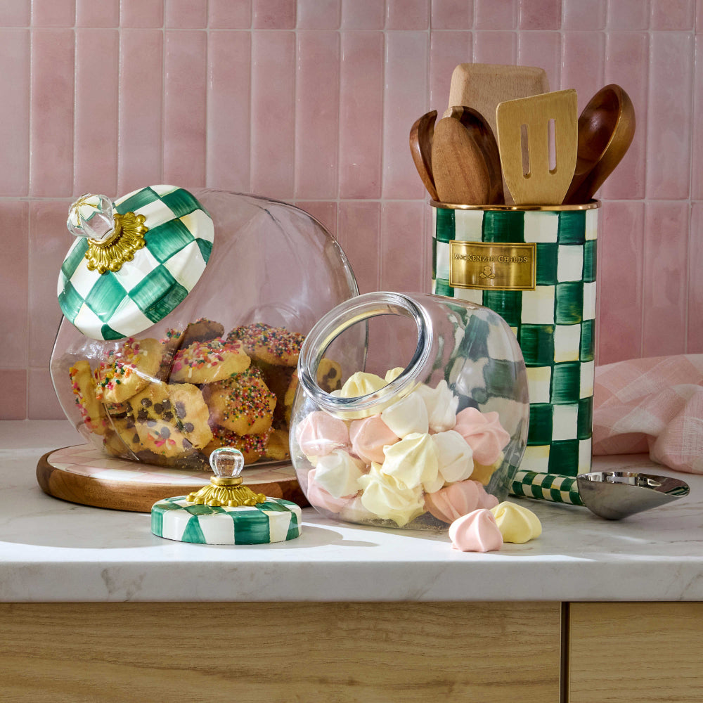 MacKenzie-Childs Sweets Jar with Emerald Check Lid