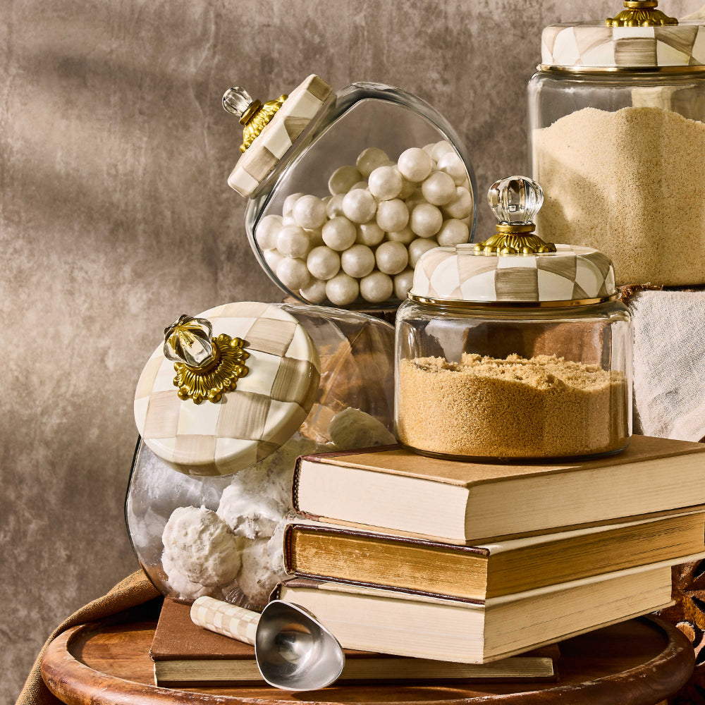 Mackenzie-Childs Sweets Jar with Mocha Check Lid