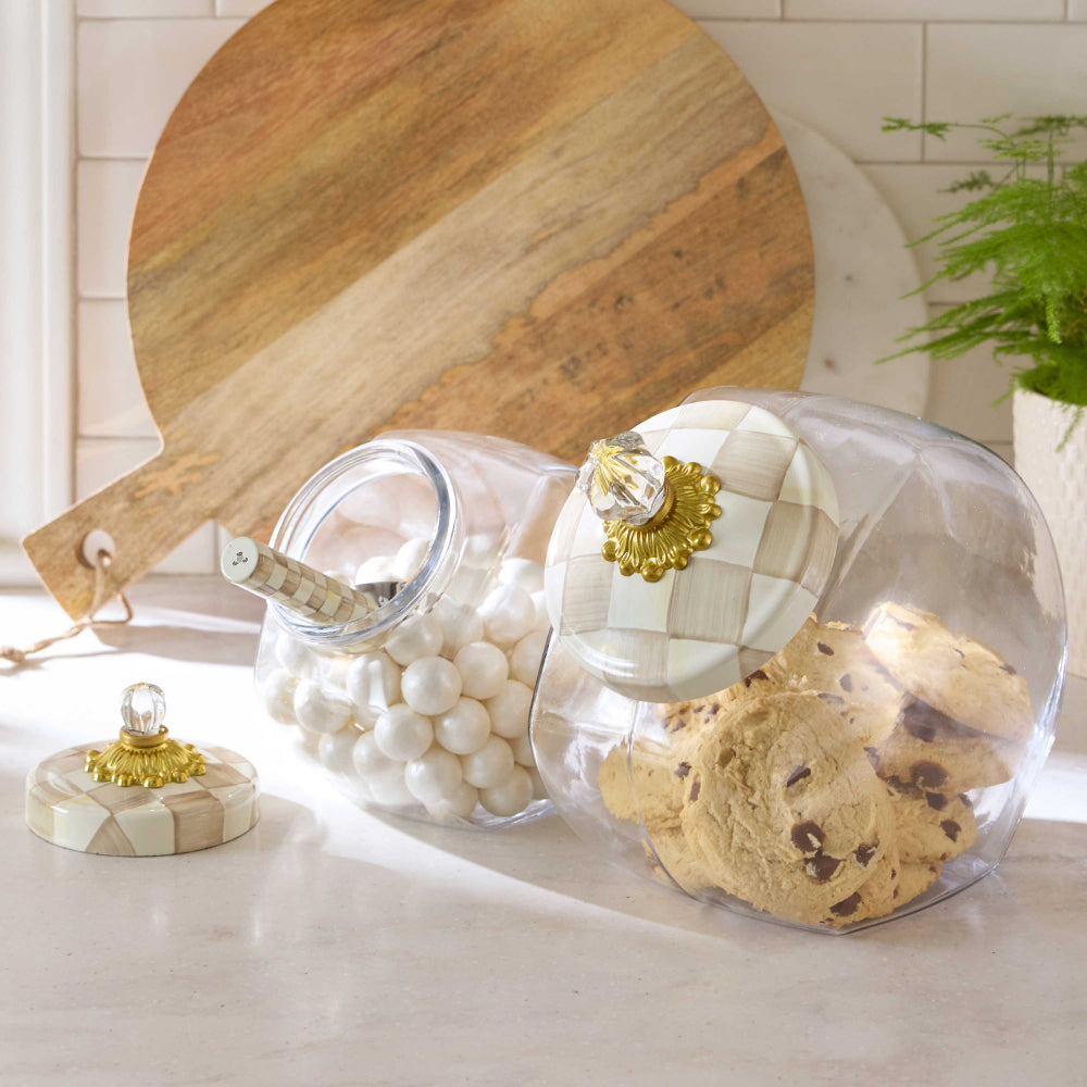 Mackenzie-Childs Sweets Jar with Mocha Check Lid