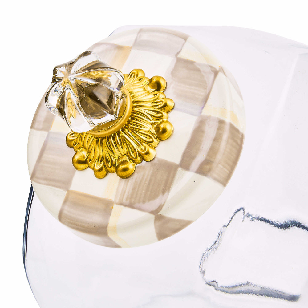 Mackenzie-Childs Sweets Jar with Mocha Check Lid