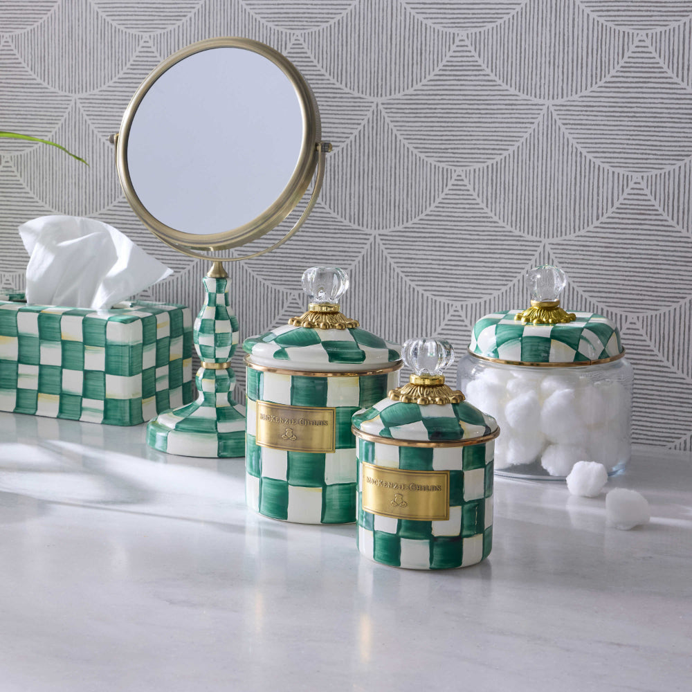 MacKenzie-Childs Emerald Check Canisters