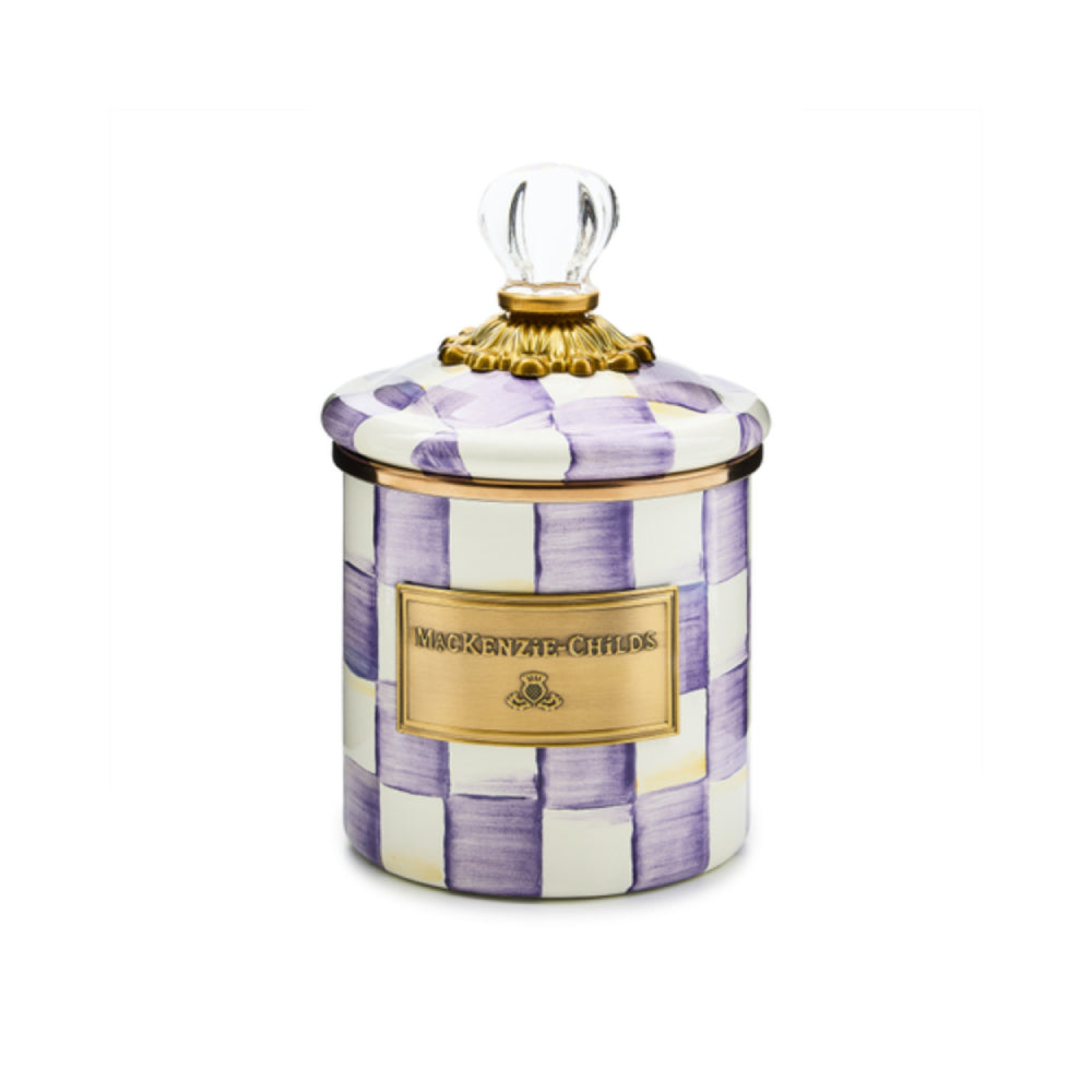 MacKenzie-Childs Violet Check Canister