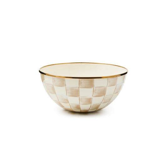 Mackenzie-Childs Mocha Check Everyday Bowl