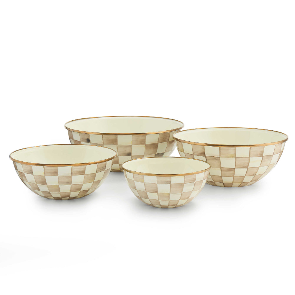 Mackenzie-Childs Mocha Check Everyday Bowl