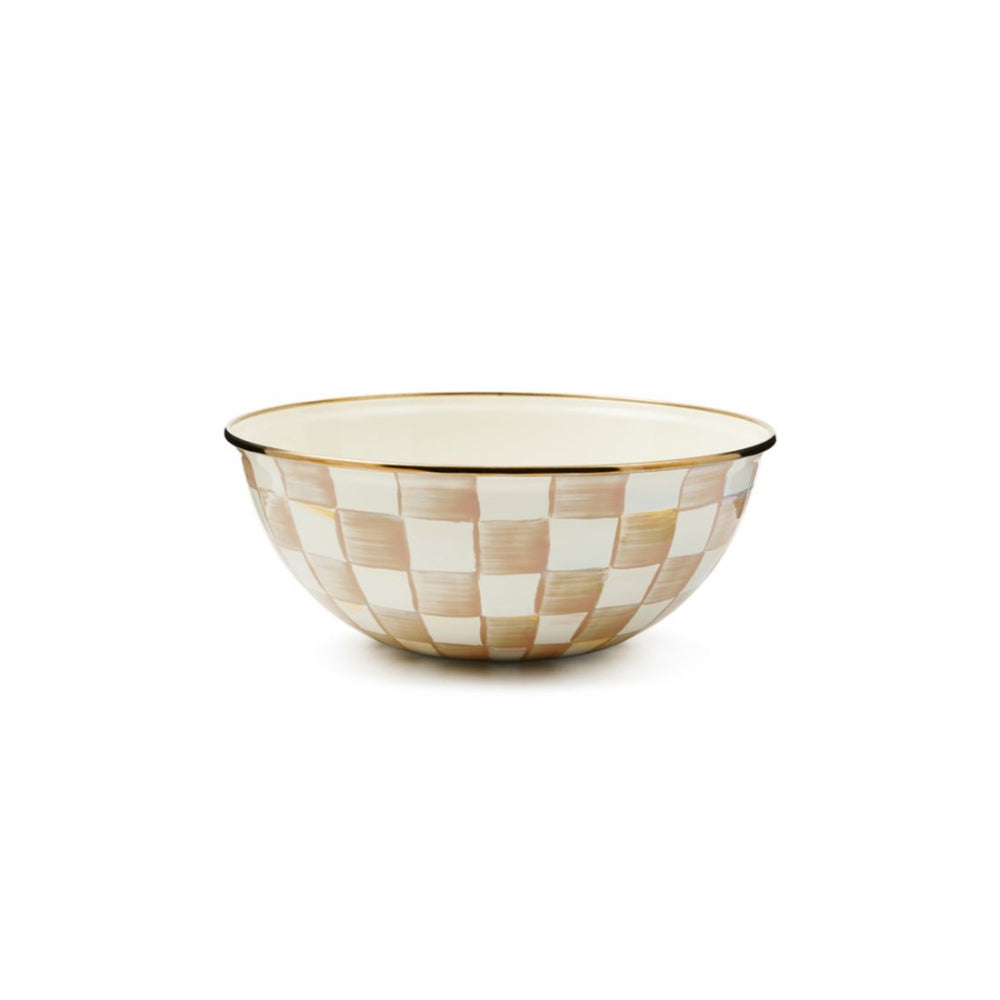 Mackenzie-Childs Mocha Check Everyday Bowl