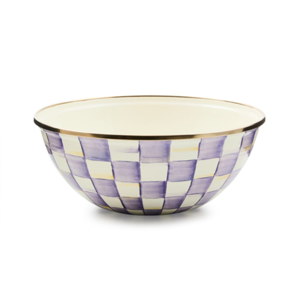 MacKenzie-Childs Violet Check Everyday Bowl