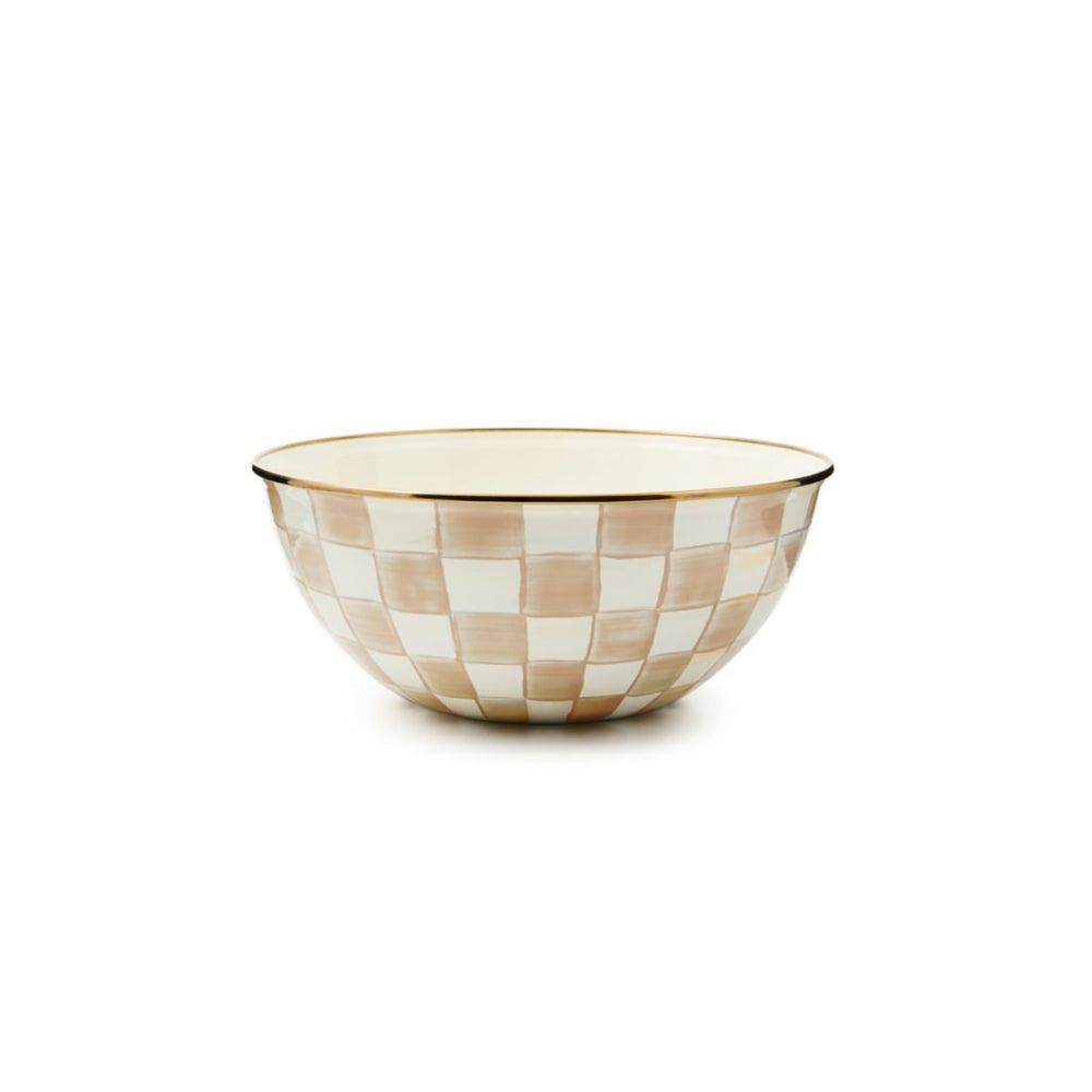 Mackenzie-Childs Mocha Check Everyday Bowl