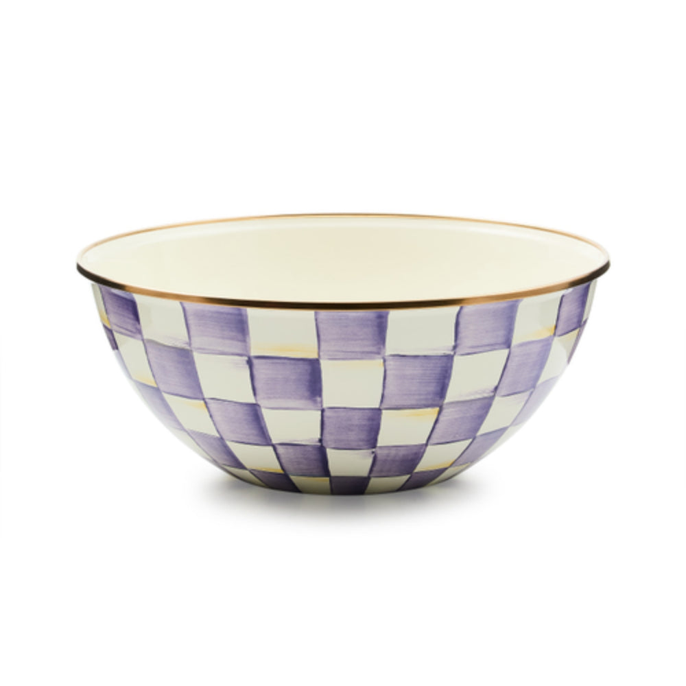 MacKenzie-Childs Violet Check Everyday Bowl