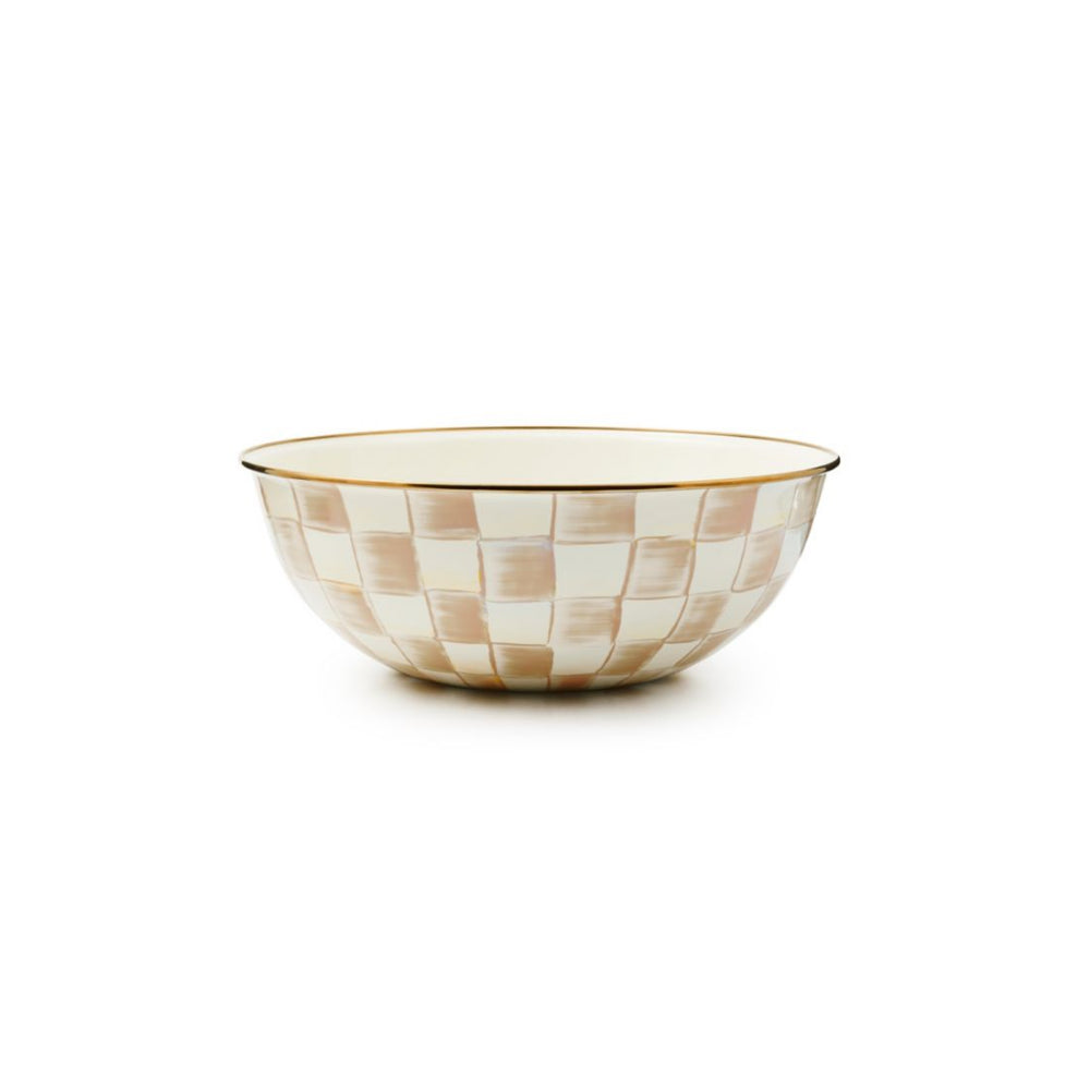 Mackenzie-Childs Mocha Check Everyday Bowl