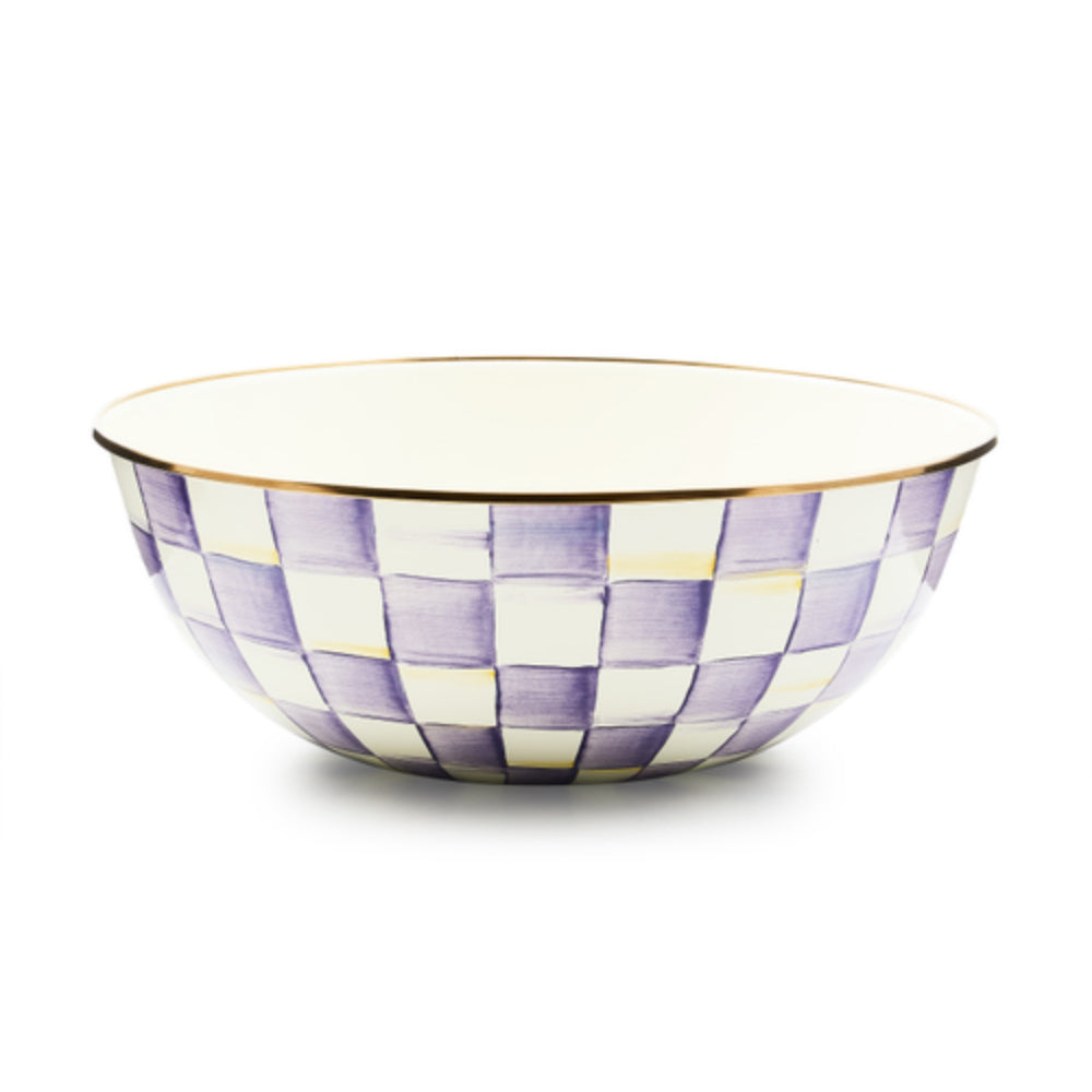 MacKenzie-Childs Violet Check Everyday Bowl