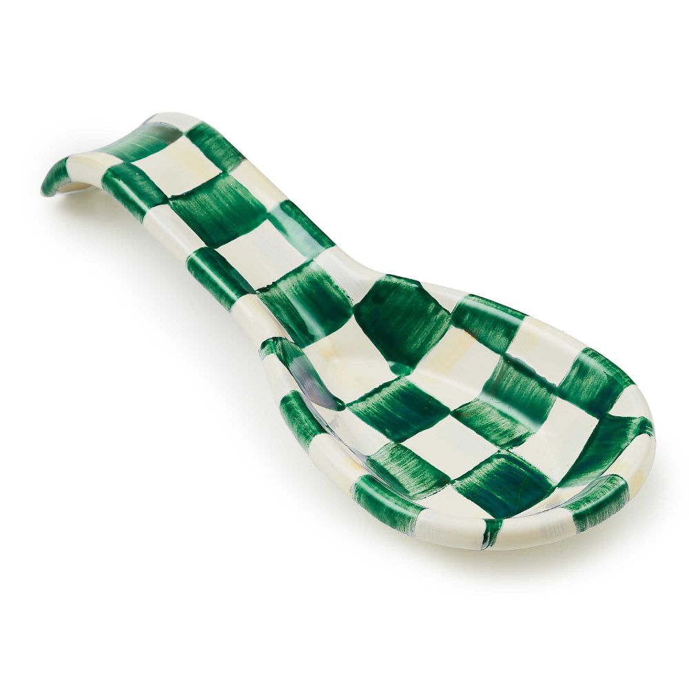 Mackenzie-Childs Emerald Check Spoon Rest