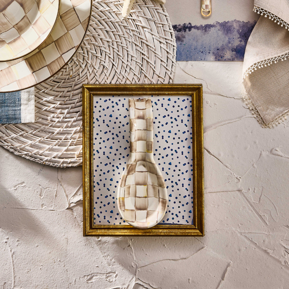 Mackenzie-Childs Mocha Check Spoon Rest