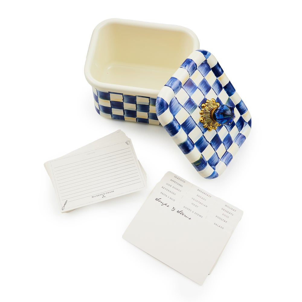 Mackenzie-Childs Royal Check Recipe Box
