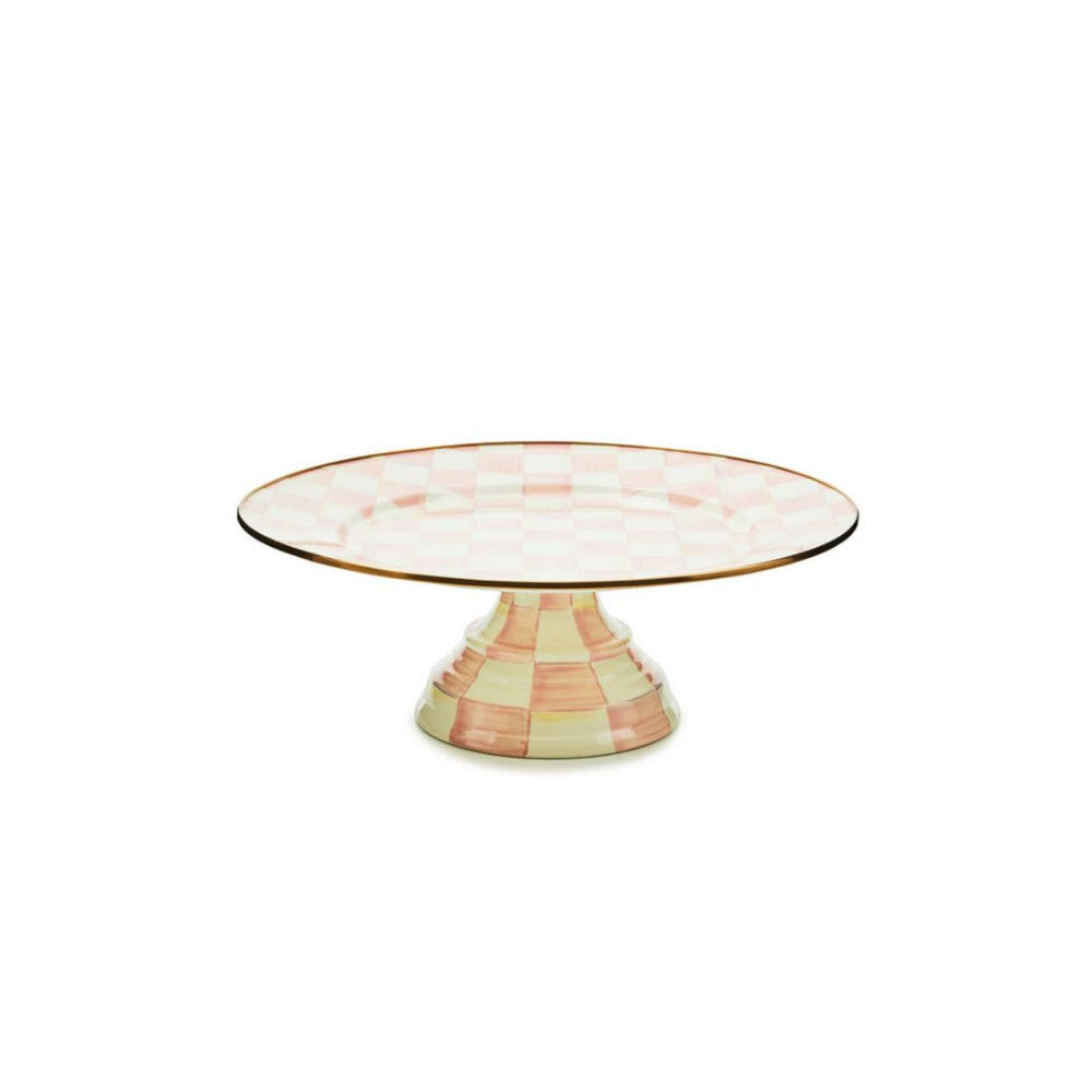 Mackenzie-Childs Rosy Check Large Pedestal Platter