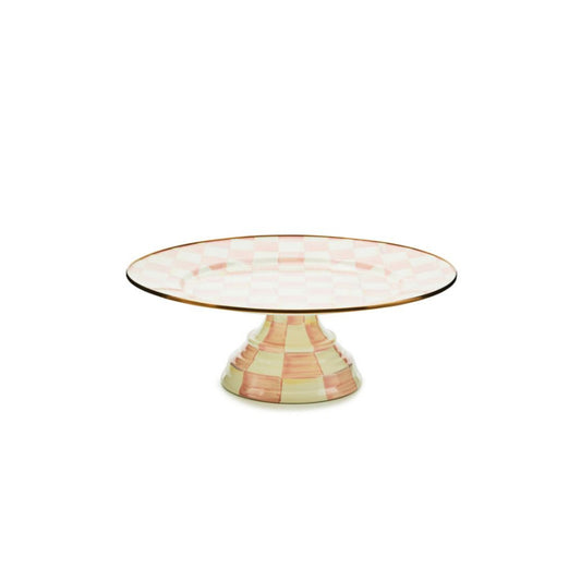 Mackenzie-Childs Rosy Check Large Pedestal Platter