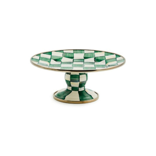 Mackenzie-Childs Emerald Check Pedestal Platter