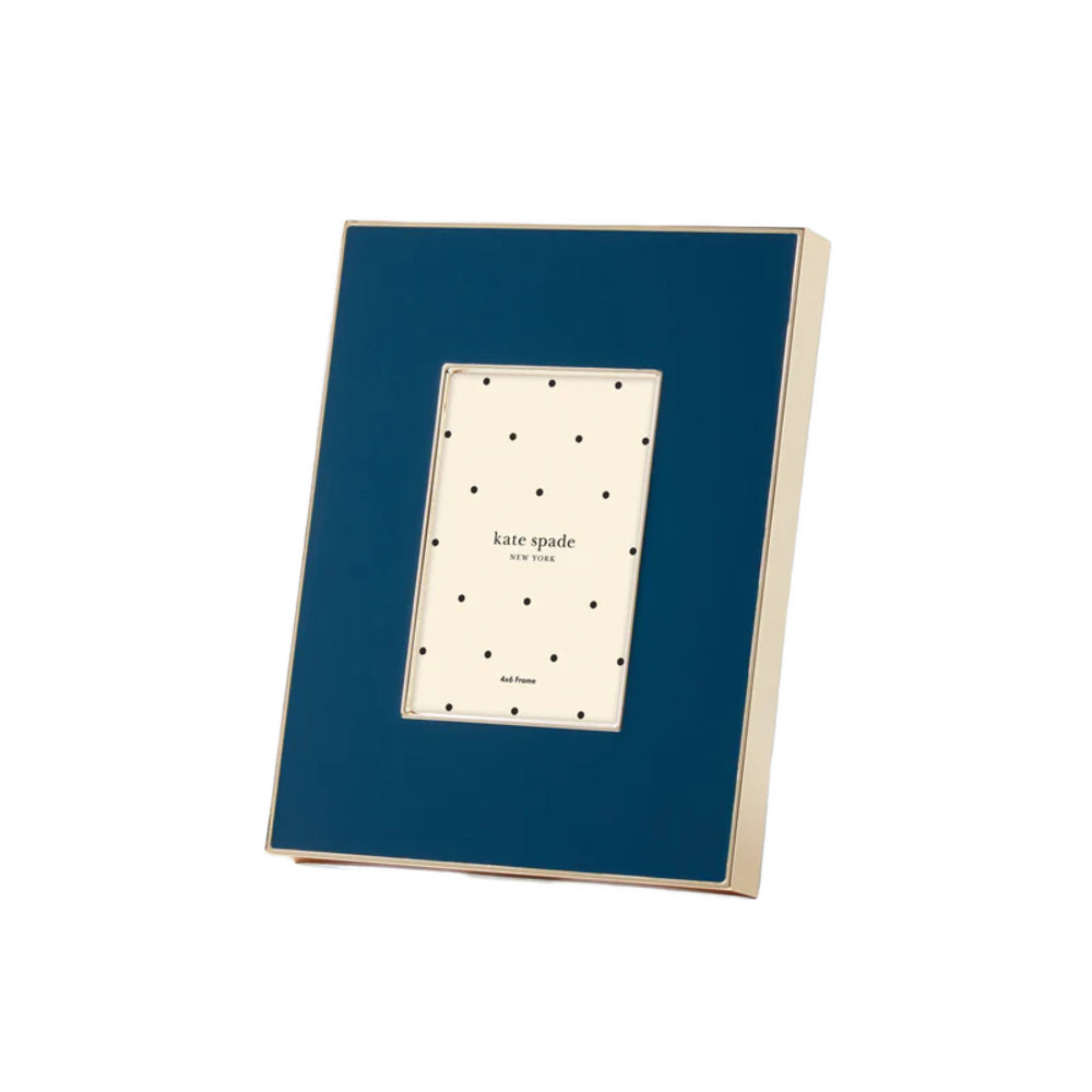 Kate Spade Make It Pop Navy 4x6 Photo Frame on a white backround.