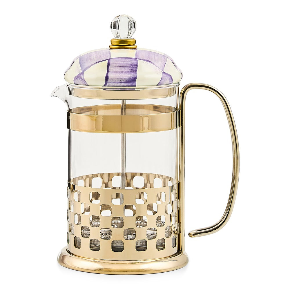 MacKenzie-Childs Violet Check French Press