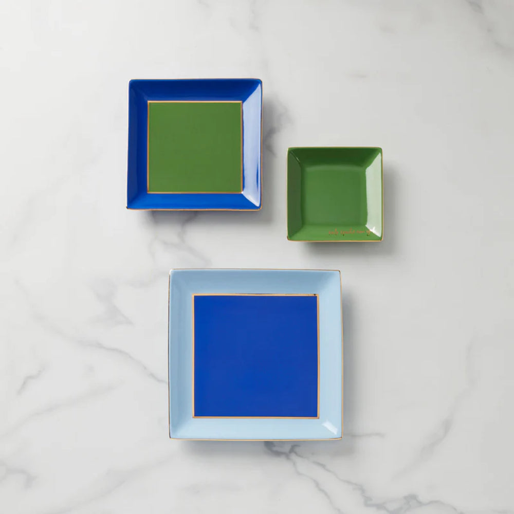 Kate Spade Make It Pop Cool Blue 3-Piece Tray Set