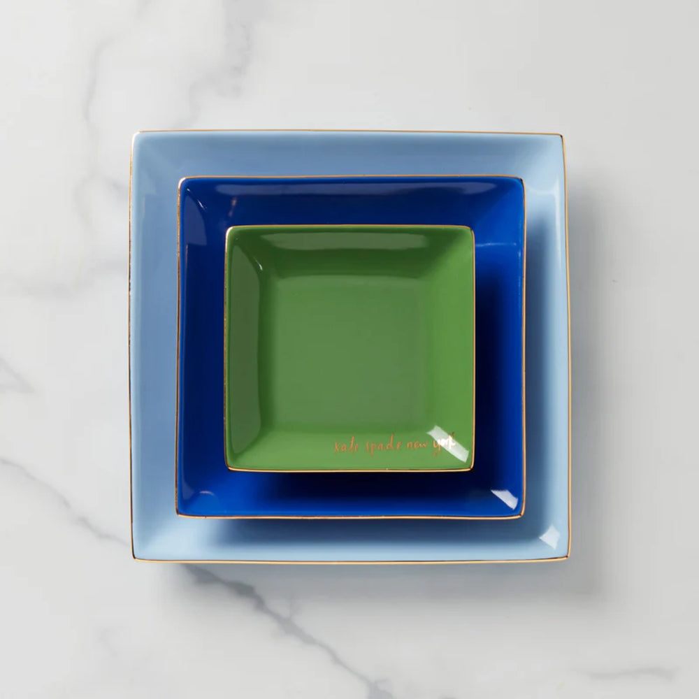 Kate Spade Make It Pop Cool Blue 3-Piece Tray Set