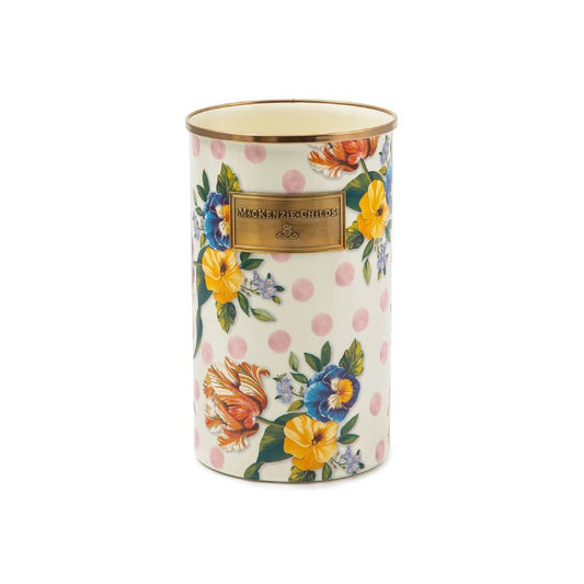 Mackenzie-Childs Wildflowers Enamel Utensil Holder - Pink