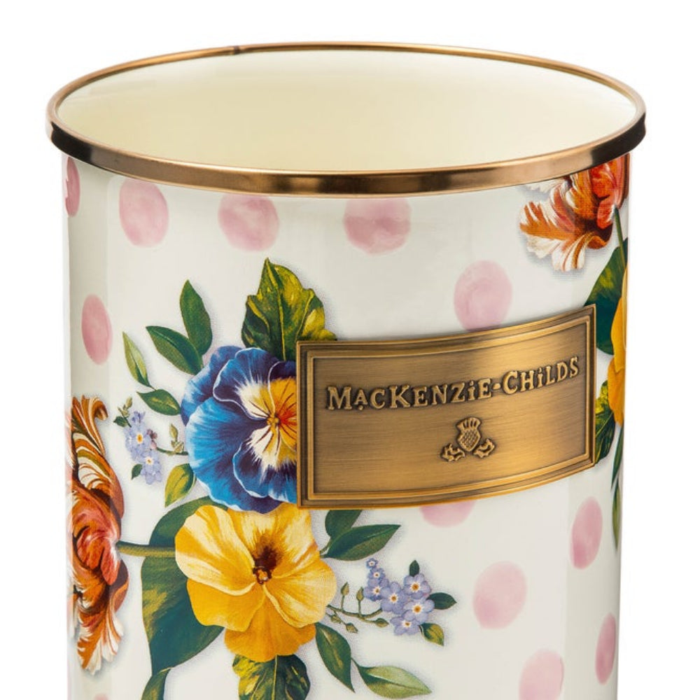 Mackenzie-Childs Wildflowers Enamel Utensil Holder - Pink