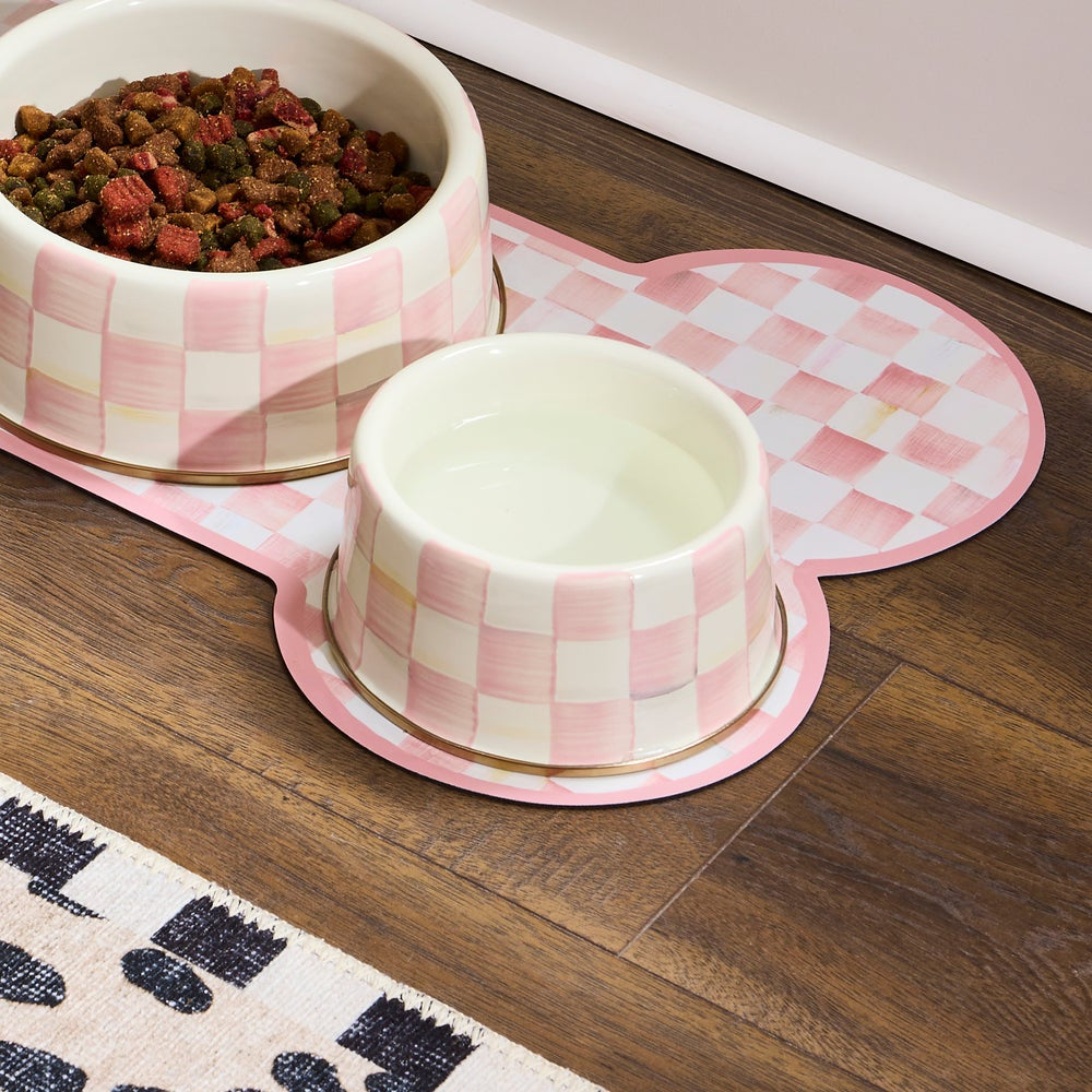MacKenzie-Childs Rosy Check Pet Dish