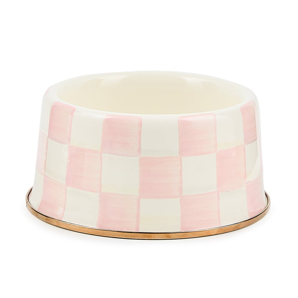 MacKenzie-Childs Rosy Check Pet Dish