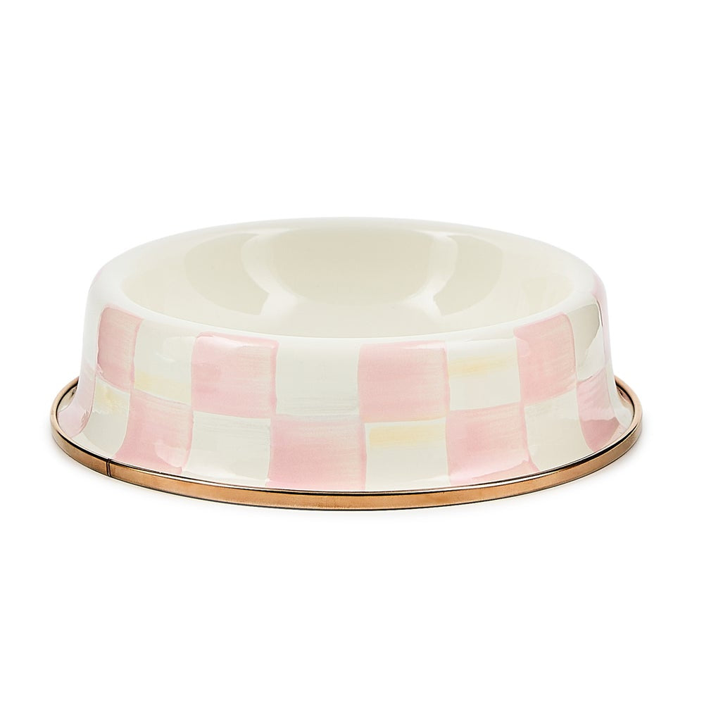 MacKenzie-Childs Rosy Check Pet Dish