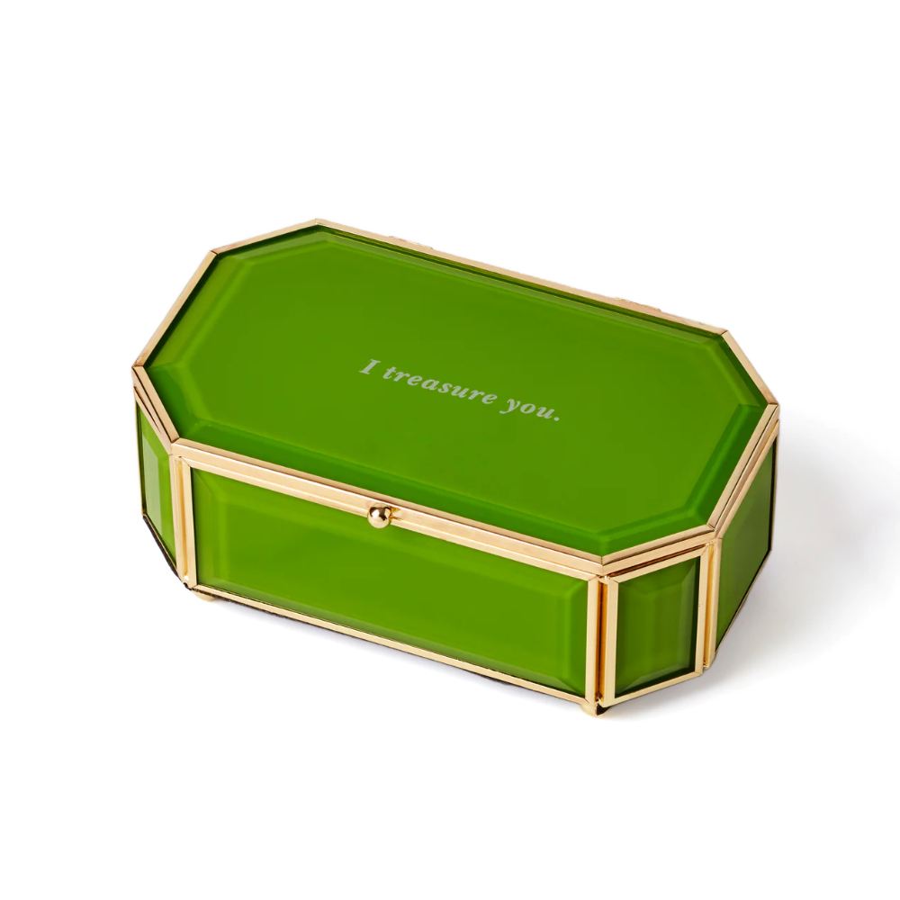 Kate Spade "I Treasure You" Green Jewelry Box