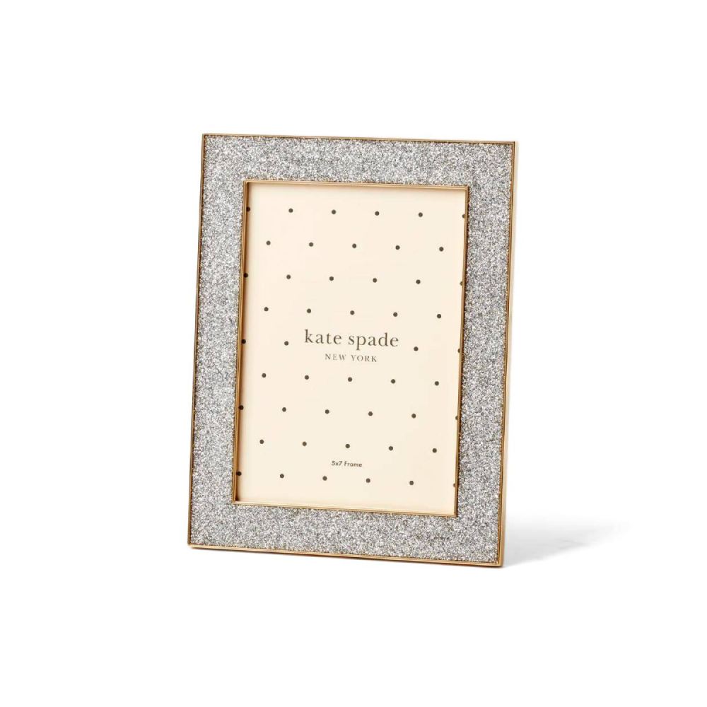 Kate Spade Sitting Pretty Silver Glitter Frame - 5x7