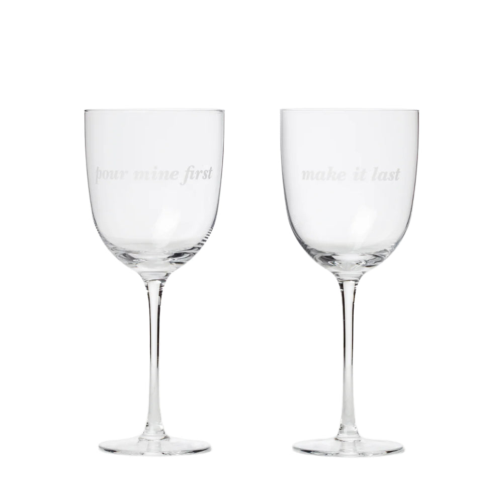 Kate Spade Pour Mine First & Make It Last, Wine Glasses, Set of 2
