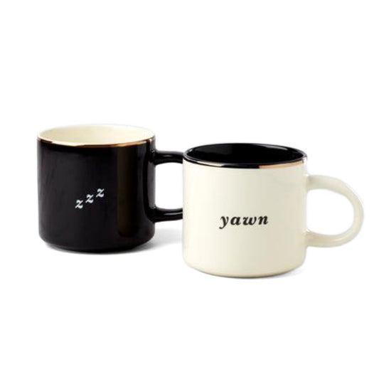 Kate Spade Yawn & ZZZ, Mugs, Set of 2