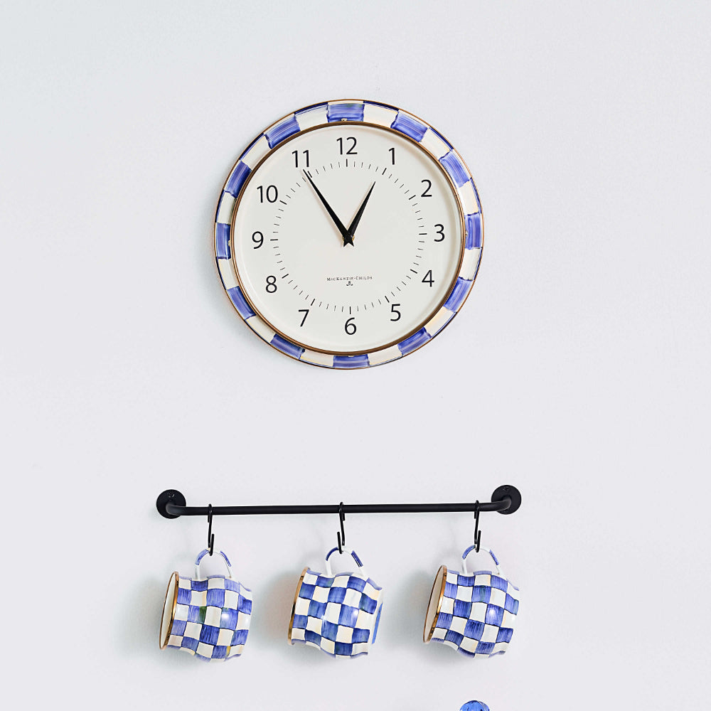 MacKenzie-Childs Royal Check School Wall Clock