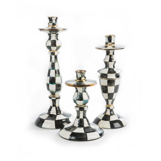 MacKenzie-Childs Courtly Check Enamel Candlestick