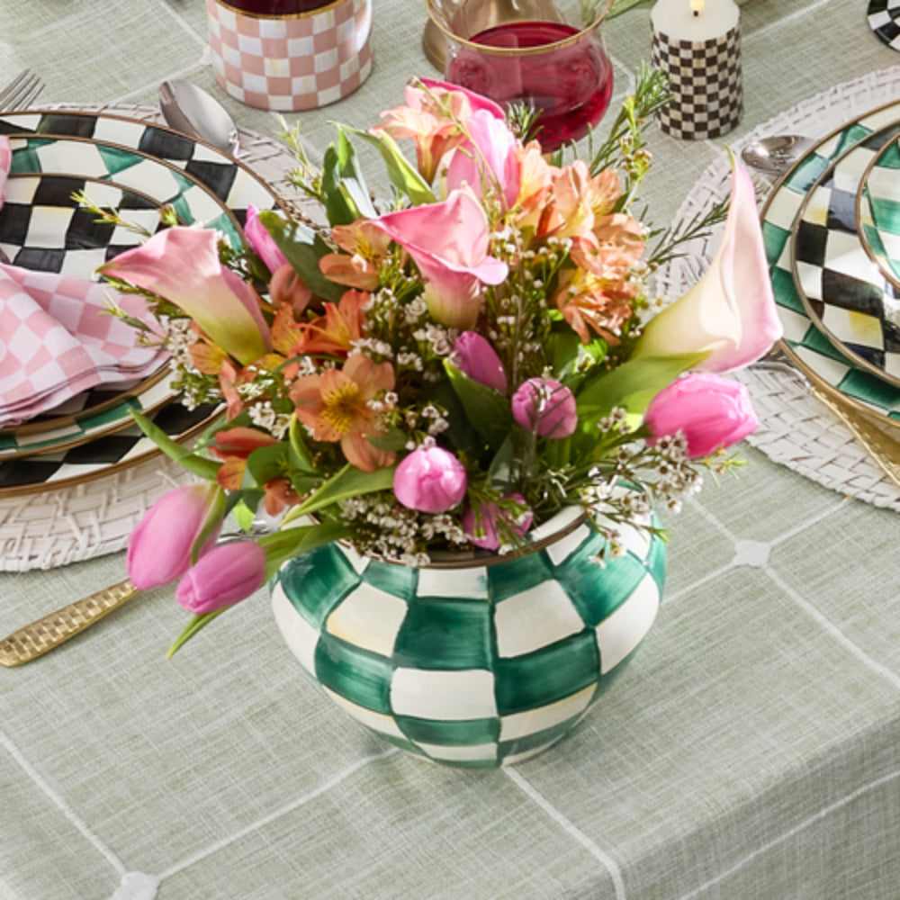 Mackenzie-Childs Emerald Check 4.75" Vase