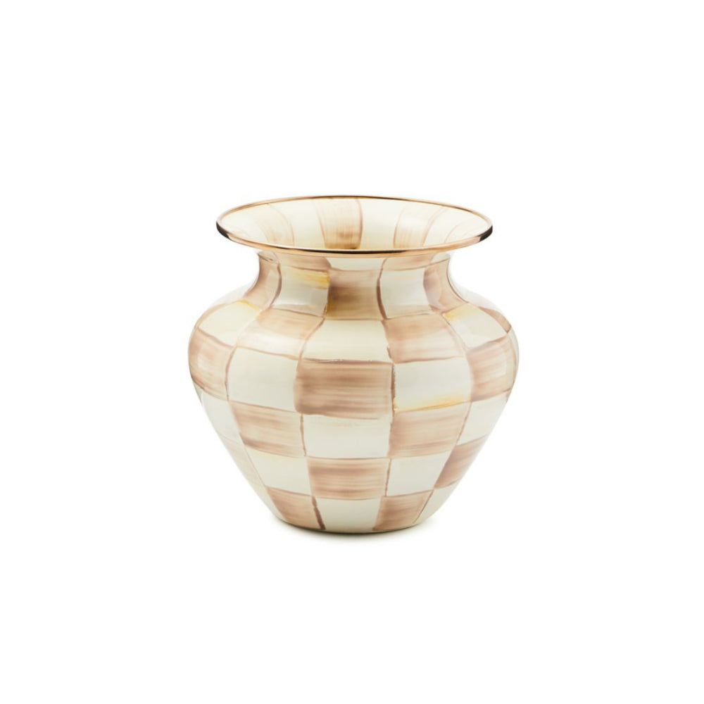 Mackenzie-Childs Mocha Check Vase