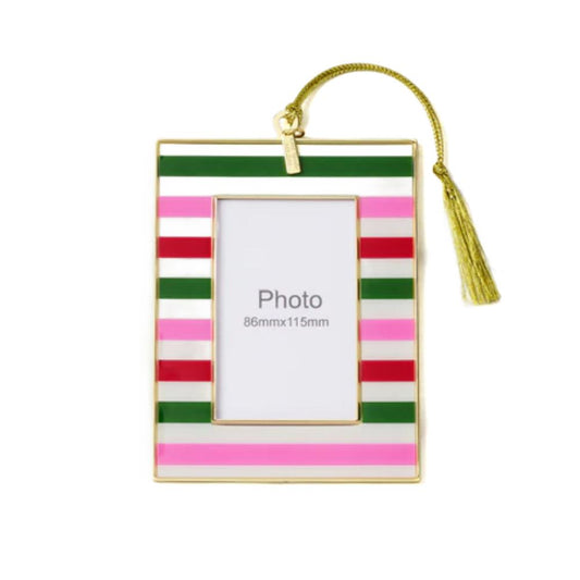Kate Spade Be Jolly Mini Stripe Frame Ornament