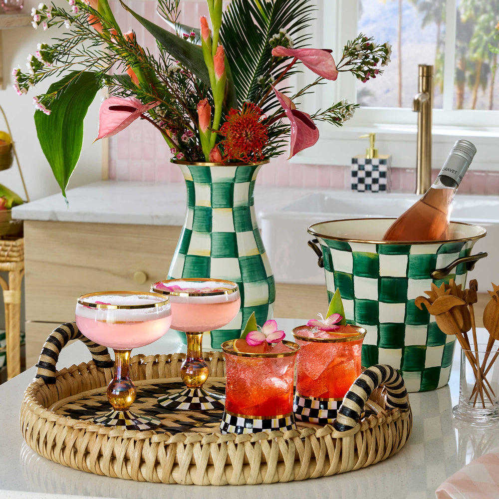 Mackenzie-Childs Emerald Check Vase