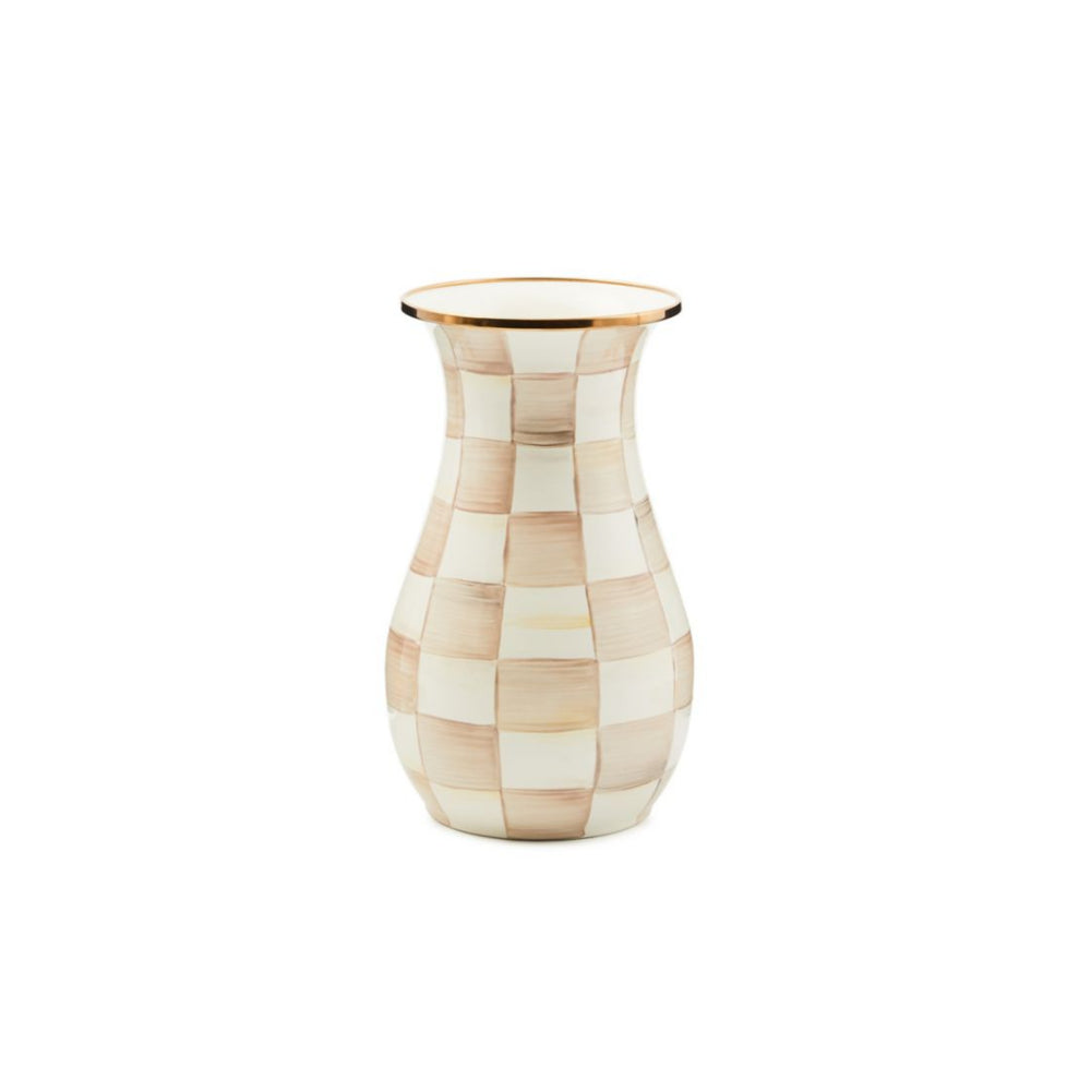 Mackenzie-Childs Mocha Check Vase