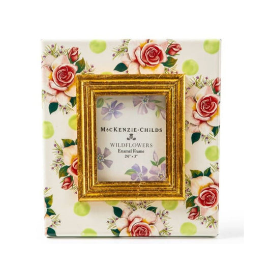 MacKenzie-Childs Wildflowers Enamel 2.5" x 3" Frame - Green