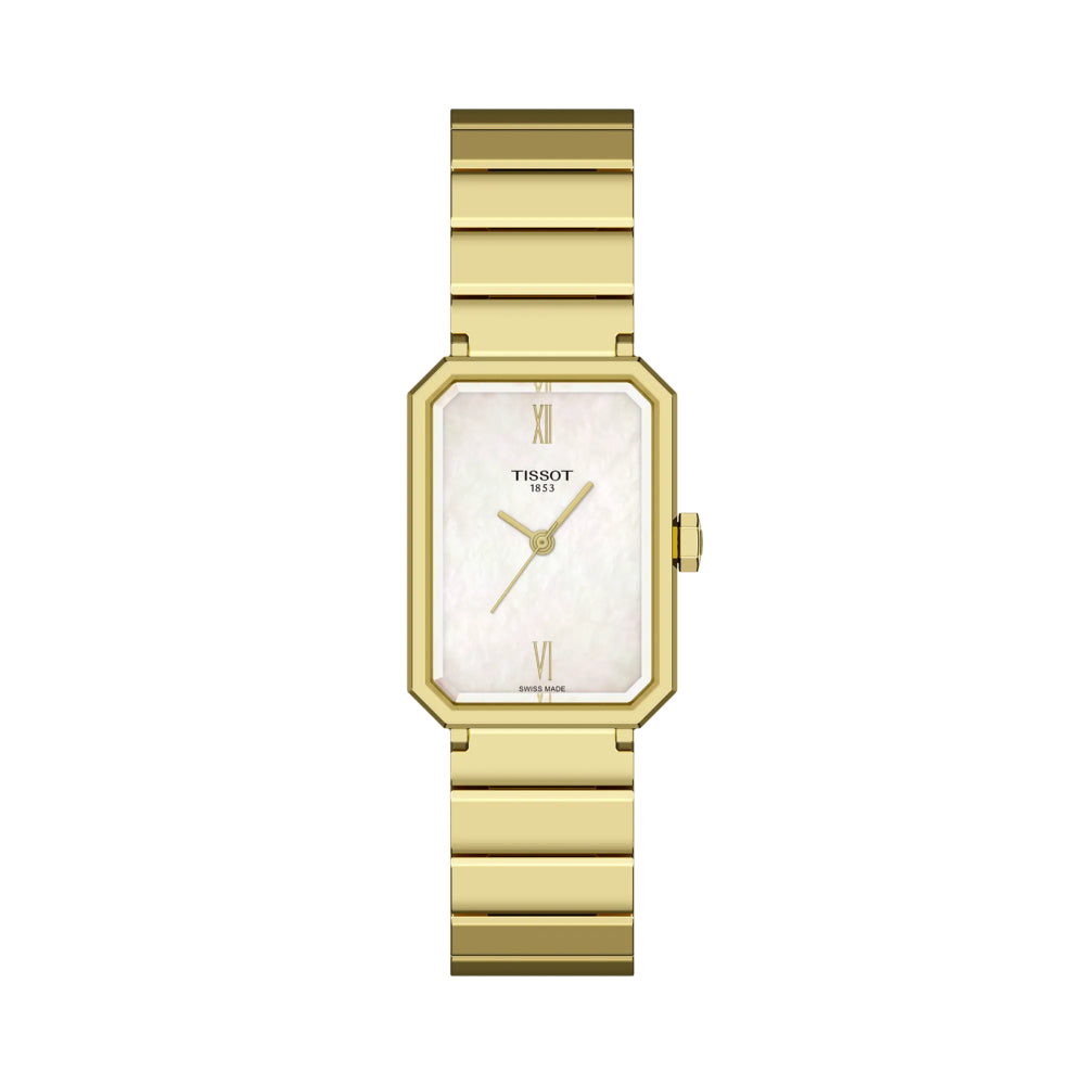 Tissot SRV 30mm Gold-Tone Quartz Watch with Mother of Pearl Dial