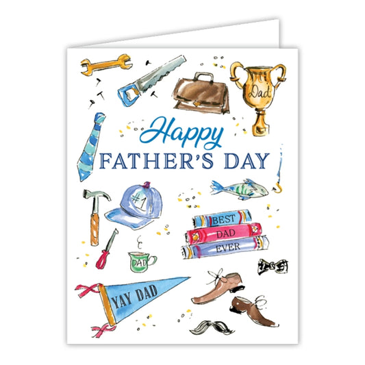 Happy Father's Day Handpainted Icons Greeting Card