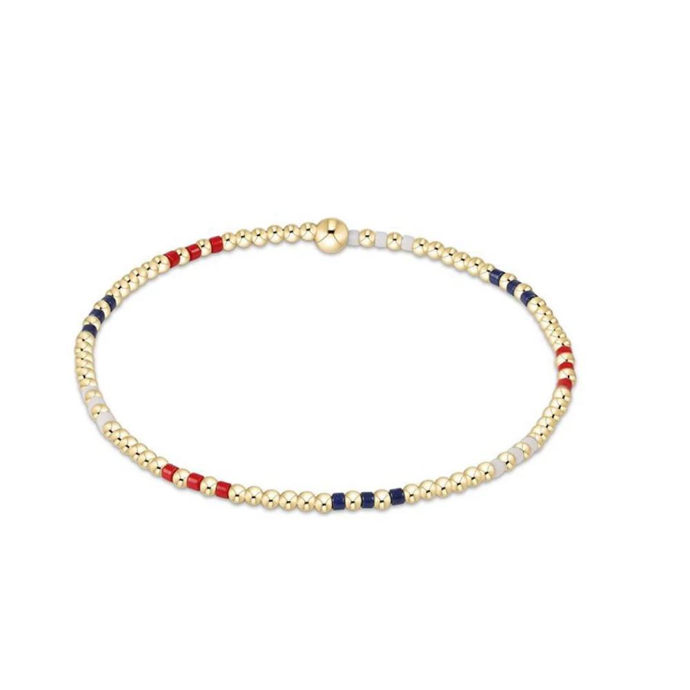 enewton 6.25" Hope Joy Pattern 2mm Bead Bracelet -  Firecracker