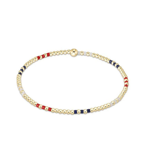 enewton 6.25" Hope Joy Pattern 2mm Bead Bracelet -  Firecracker