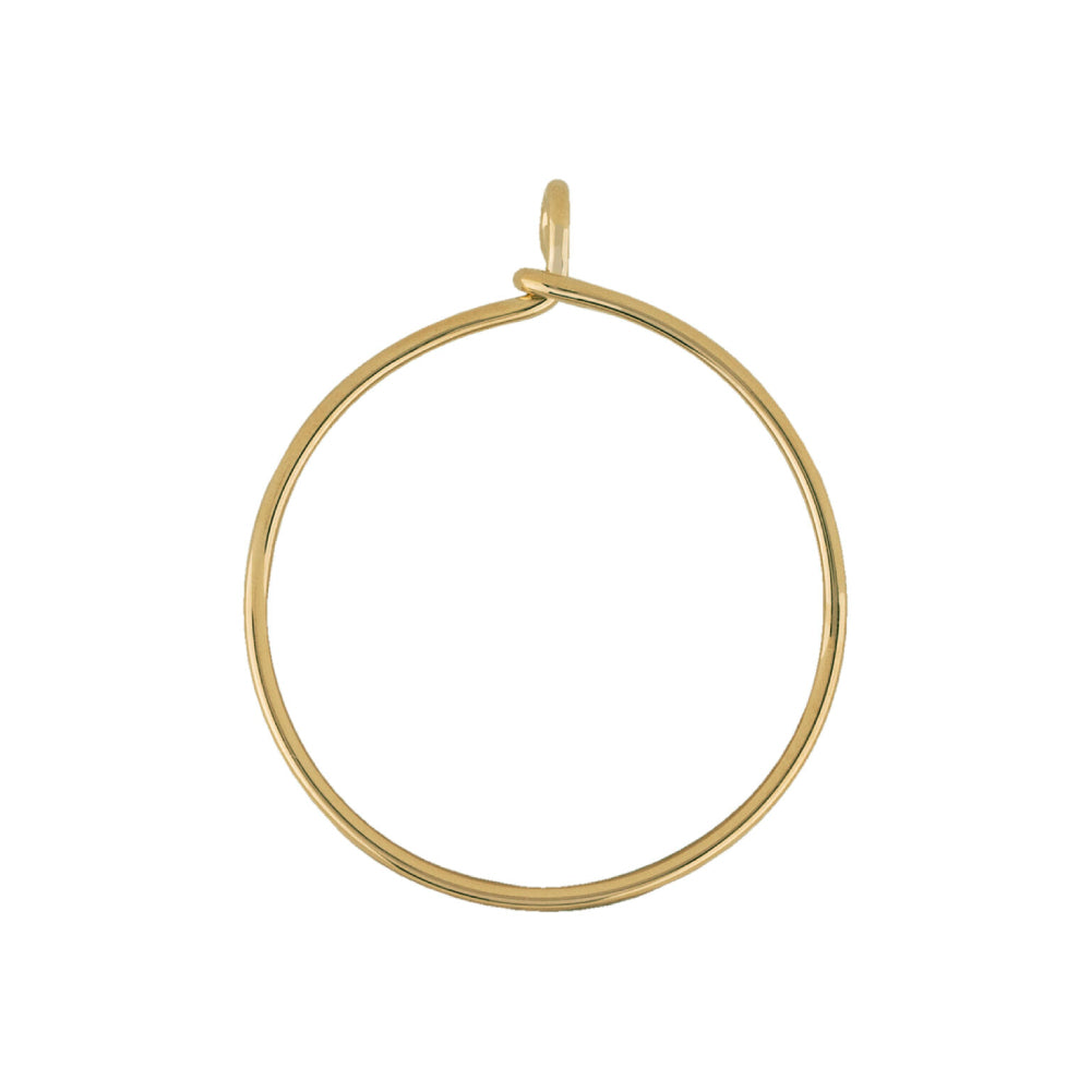 14k Yellow Gold Round Charm Holder