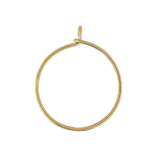 14k Yellow Gold Round Charm Holder